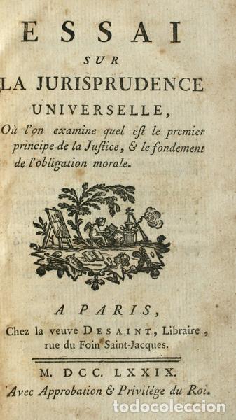 Old books: ESSAI SUR LA JURISPRUNDENCE UNIVERSELLE,