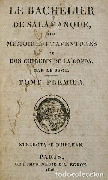 Libros antiguos: LESAGE. (Alain-Ren&eacute;) - LE BACHELIER DE SALAMANQUE, - Foto 1