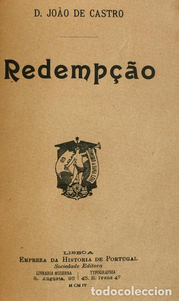 Libros antiguos: CASTRO. (Dom Jo&atilde;o de) - REDEMP&Ccedil;&Atilde;O. - Foto 1