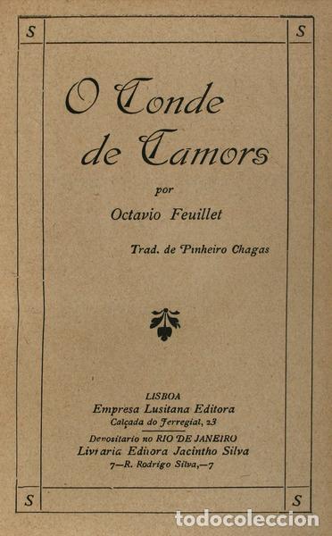 Libros antiguos: FEUILLET. (Octavio) - O CONDE DE CAMORS. - Foto 1