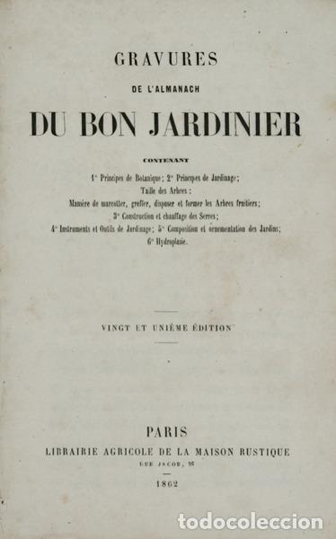 Old books: GRAVURES DE L'ALMANACH DU BON JARDINIER.