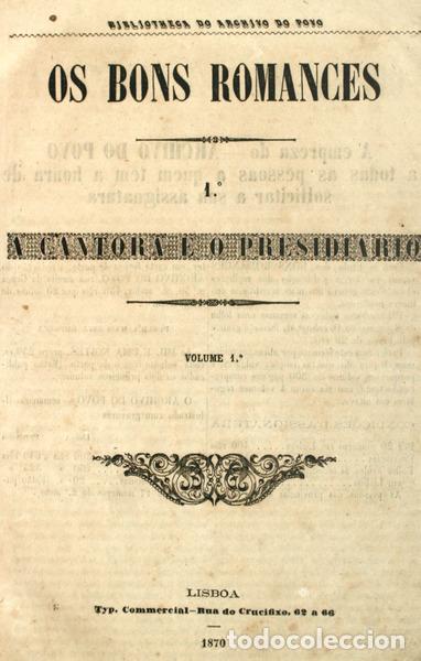 Libros antiguos: SOUVESTRE. (Emilio) - A CANTORA E O PRESIDENTE. - Foto 1