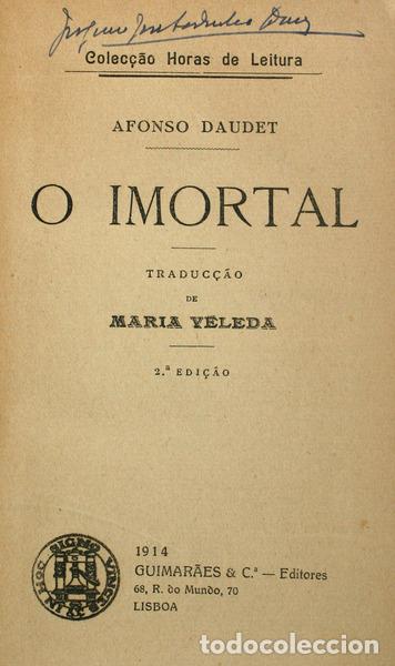 Libros antiguos: DAUDET. (Alphonse) - O IMORTAL. - Foto 1