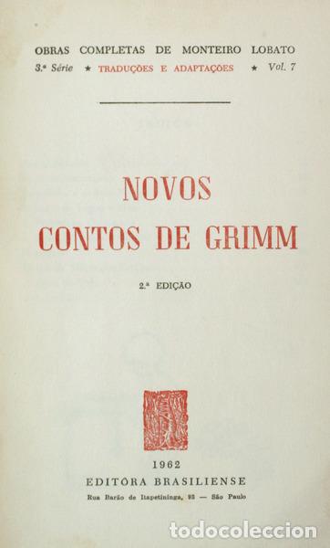 Libros antiguos: MONTEIRO LOBATO. (Jos&eacute; Bento) - NOVOS CONTOS DE GRIMM.