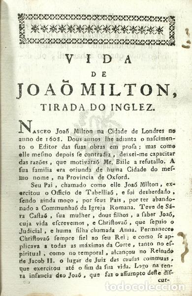 Libros antiguos: MILTON. (John) - PARAISO PERDIDO, [ED. 1789] - Foto 2
