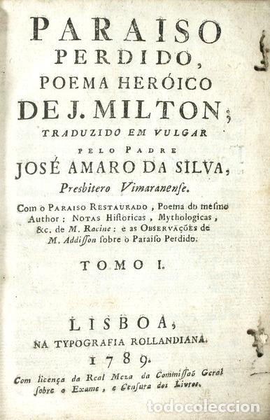 Libros antiguos: MILTON. (John) - PARAISO PERDIDO, [ED. 1789] - Foto 1