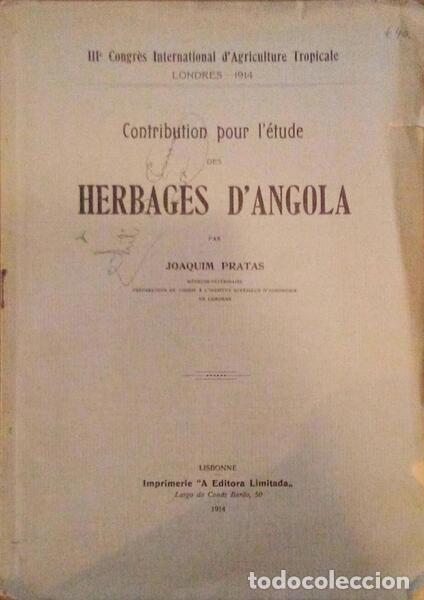 Antiquarische B&uuml;cher: PRATAS. (Joaquim) - CONTRIBUTION POUR L'&Eacute;TUDE DES HERBAGES D'ANGOLA.