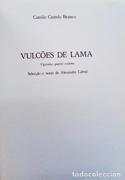 Libros antiguos: CASTELO BRANCO. (Camilo) - VULC&Otilde;ES DE LAMA. - Foto 2