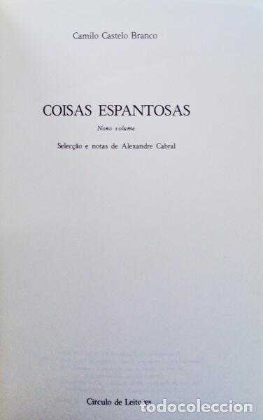 Libros antiguos: CASTELO BRANCO. (Camilo) - COISAS ESPANTOSAS. - Foto 2