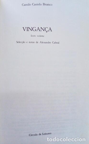 Libros antiguos: CASTELO BRANCO. (Camilo) - VINGAN&Ccedil;A. - Foto 2