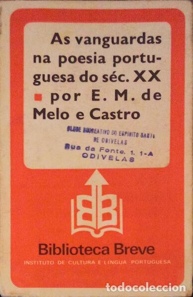 Libros antiguos: MELO E CASTRO. (E.M. de) - AS VANGUARDAS NA POESIA PORTUGUESA DO S&Eacute;CULO VINTE. - Foto 1
