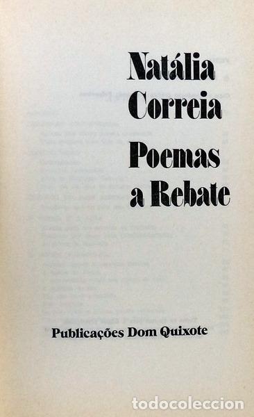 Libros antiguos: CORREIA. (Nat&aacute;lia) - POEMAS A REBATE. - Foto 2