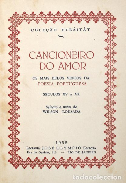 Libri antichi: CANCIONEIRO DO AMOR.