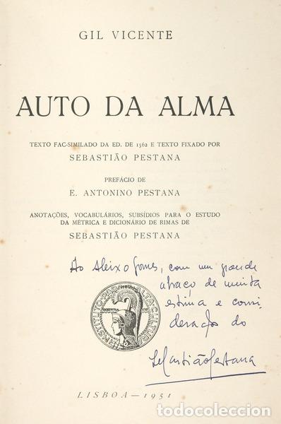 Libros antiguos: VICENTE. (Gil) - AUTO DA ALMA. [1951] - Foto 1