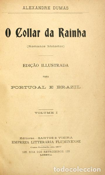Libros antiguos: DUMAS. (Alexandre) - O COLAR DA RAINHA. [2 VOLUMES]. - Foto 1