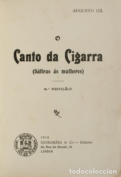 Libros antiguos: GIL. (Augusto) - O CANTO DA CIGARRA. - Foto 1