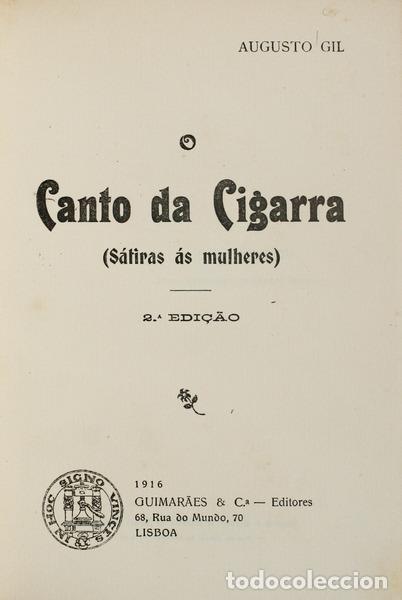 Libros antiguos: GIL. (Augusto) - O CANTO DA CIGARRA. - Foto 1