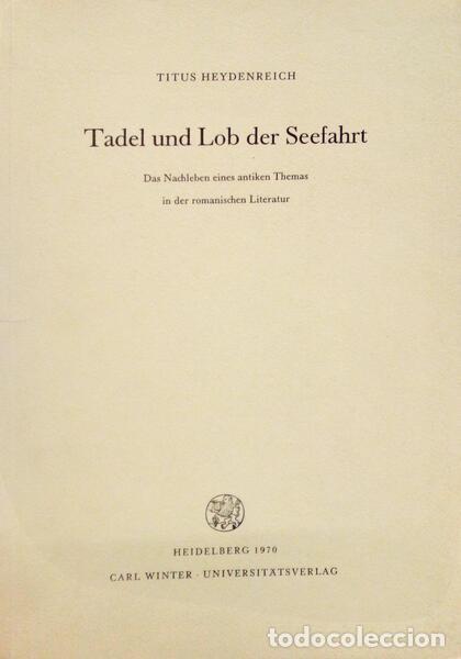 Libri antichi: HEYDENREICH. (Titus) - TABEL UND LOB DER SEEFAHRT.