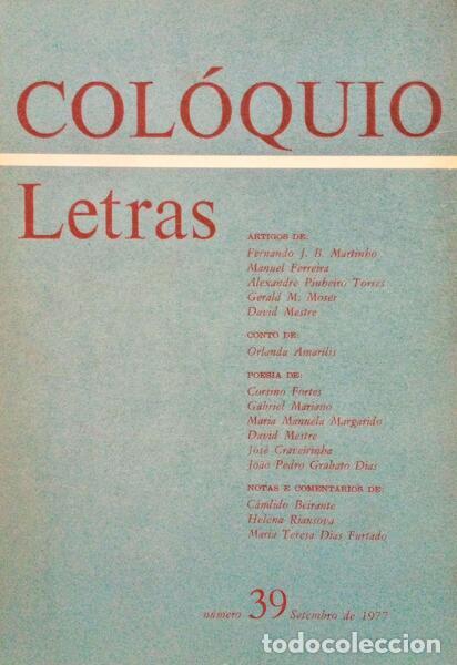 Libros antiguos: COL&Oacute;QUIO LETRAS, N.&ordm; 39, SETEMBRO 1977. - Foto 1