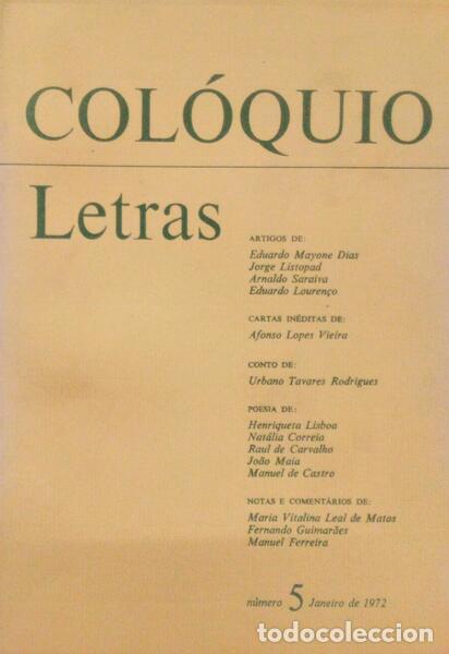Libri antichi: COL&Oacute;QUIO LETRAS, N.&ordm; 5, JANEIRO 1972.