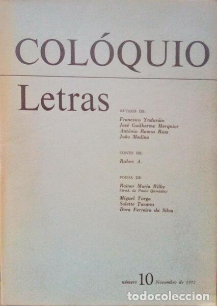 Libri antichi: COL&Oacute;QUIO LETRAS, N.&ordm; 10, NOVEMBRO 1972.