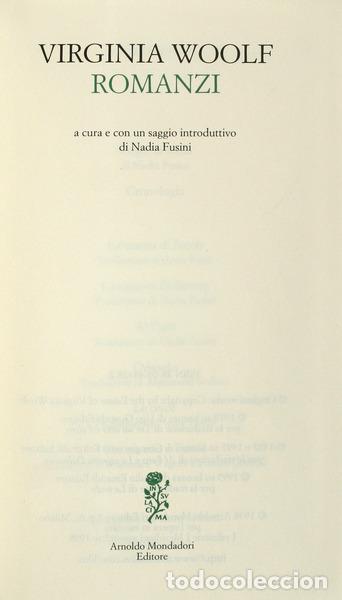 Libros antiguos: WOOLF. (Virginia) - VIRGINIA WOOLF ROMANZI. - Foto 1