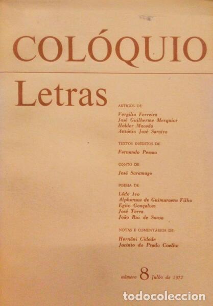 Libri antichi: COL&Oacute;QUIO LETRAS, N.&ordm; 8, JULHO 1972.