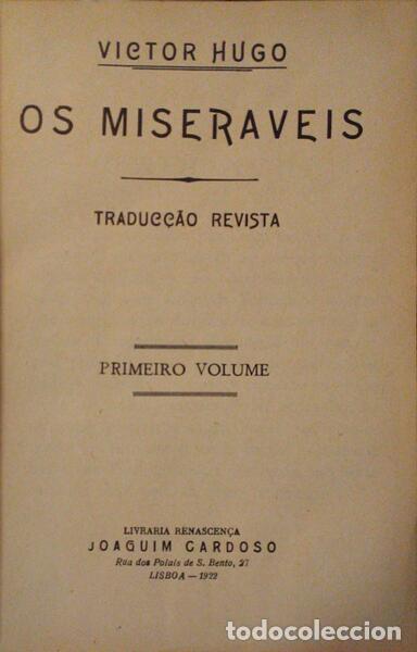 Libros antiguos: HUGO. (Victor) - OS MISERAVEIS. [2 VOLS.] - Foto 2
