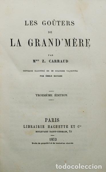 Old books: CARRAUD. (Z.) - LES GO&Ucirc;TERS DE LA GRAND'M&Egrave;RE.