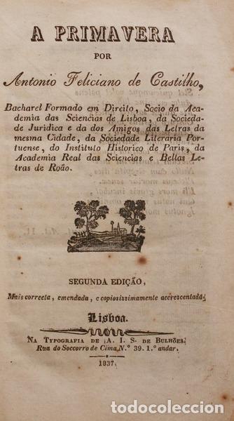 Libros antiguos: CASTILHO. (Ant&oacute;nio Feliciano de) - A PRIMAVERA. - Foto 1