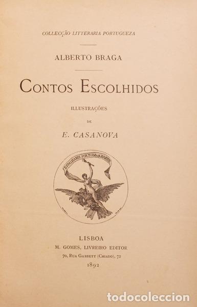 Libros antiguos: BRAGA. (Alberto) - CONTOS ESCOLHIDOS. - Foto 1
