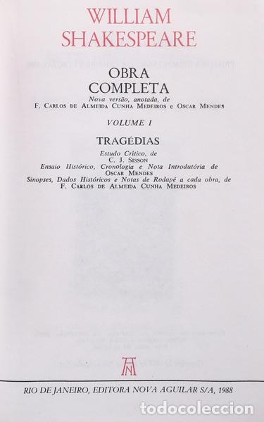 Libros antiguos: SHAKESPEARE. (William) - OBRA COMPLETA. [3 VOLUMES] - Foto 1