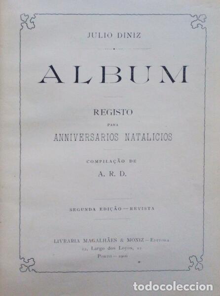 Old books: DINIS. (J&uacute;lio) - ALBUM, REGISTO PARA ANIVERSARIOS NATALICIOS.