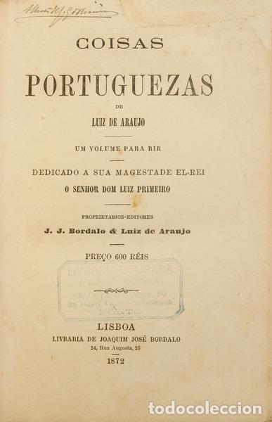 Libros antiguos: ARA&Uacute;JO. (Lu&iacute;s de) - COISAS PORTUGUEZAS. - Foto 1