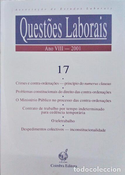 Old books: QUEST&Otilde;ES LABORAIS, N.&ordm; 17, ANO VIII, 2001.