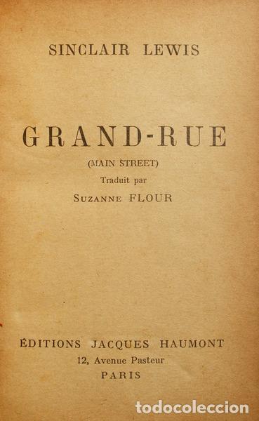 Libros antiguos: SINCLAIR LEWIS. (Harry) - GRAND-RUE. - Foto 1