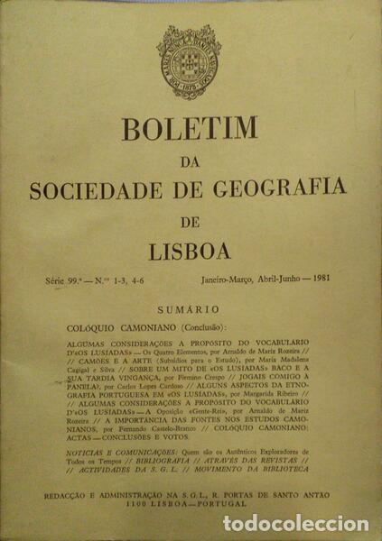 Old books: BOLETIM DA SOCIEDADE DE GEOGRAFIA DE LISBOA, N.&ordm; 1-3 E 4-6, JANEIRO-MAR&Ccedil;O E ABRIL-JUNHO 1981.
