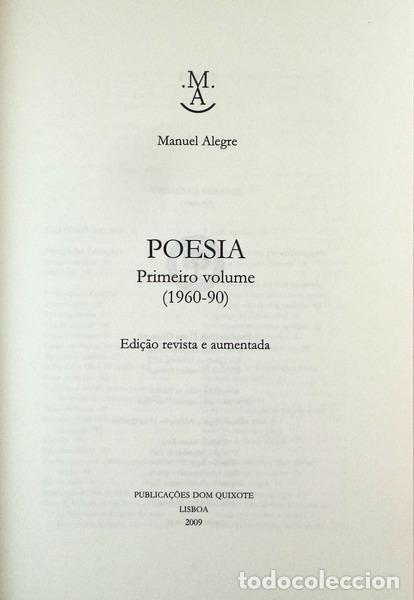 Libros antiguos: ALEGRE. (Manuel) - POESIA. [DEDICAT&Oacute;RIA] - Foto 2