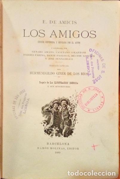 Libros antiguos: AMICIS. (Edmundo de) - LOS AMIGOS. - Foto 1