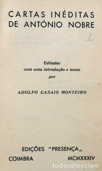 Libros antiguos: NOBRE. (Ant&oacute;nio) - CARTAS IN&Eacute;DITAS. - Foto 2