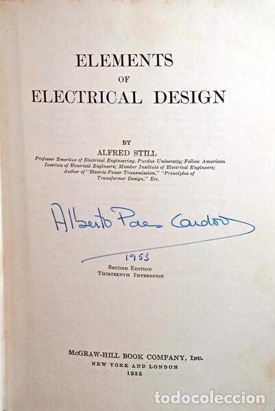 Antiquarische B&uuml;cher: STILL. (Alfred) - ELEMENTS OF ELECTRICAL DESIGN.
