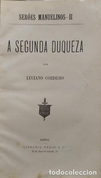 Libros antiguos: CORDEIRO. (Luciano) - A SEGUNDA DUQUEZA. - Foto 1