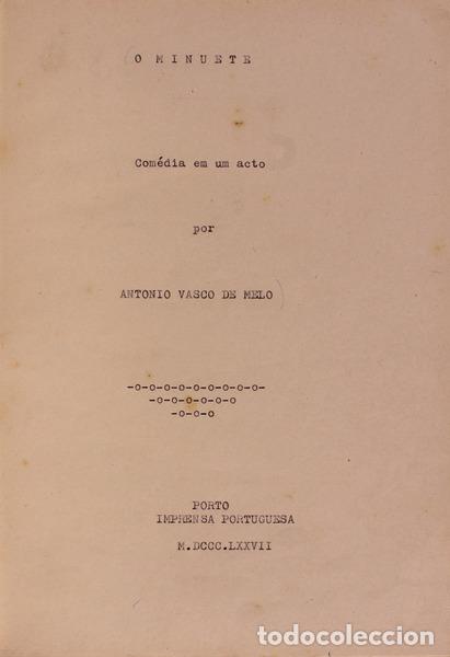 Libros antiguos: MELO. (Antonio Vasco de) - O MINUETE. - Foto 1
