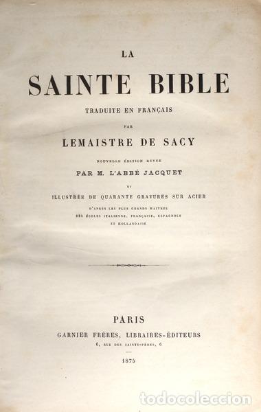 Libros antiguos: LA SAINTE BIBLE. - Foto 1
