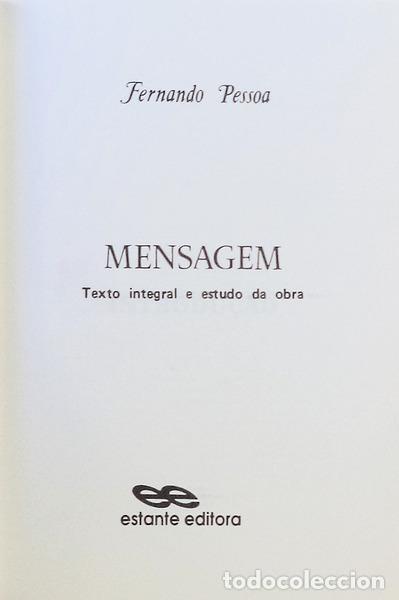 Libros antiguos: PESSOA. (Fernando) - MENSAGEM. - Foto 2