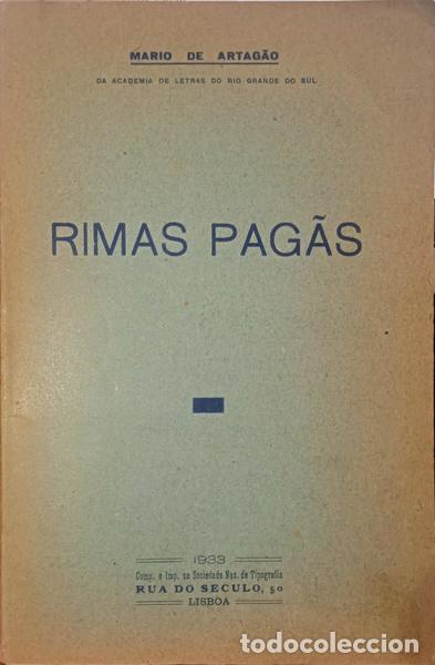 Libros antiguos: ARTAG&Atilde;O. (M&aacute;rio de) - RIMAS PAG&Atilde;S. - Foto 1