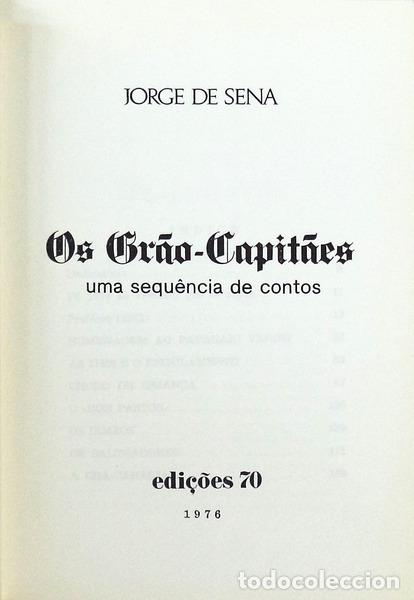 Libros antiguos: SENA. (Jorge de) - OS GR&Atilde;O-CAPIT&Atilde;ES. - Foto 2