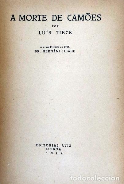 Libros antiguos: TIECK. (Lu&iacute;s) - A MORTE DE CAM&Otilde;ES. - Foto 2