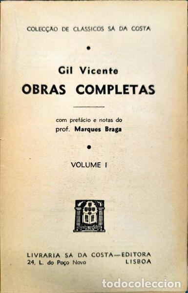 Libros antiguos: VICENTE. (Gil) - OBRAS COMPLETAS. [S&Aacute; DA COSTA - COMPLETO] - Foto 2