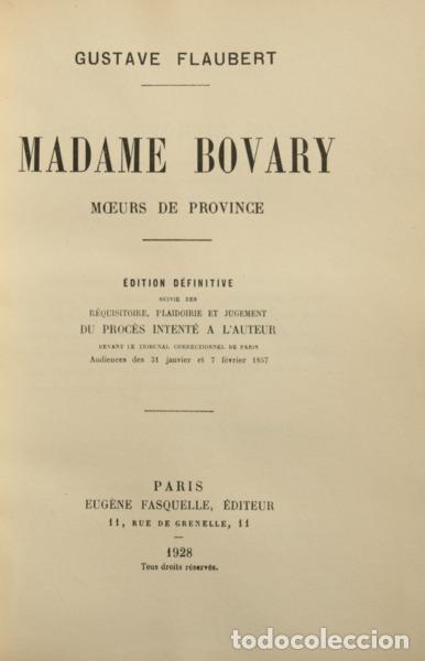 Libros antiguos: FLAUBERT. (Gustave) - MADAME BOVARY. - Foto 1